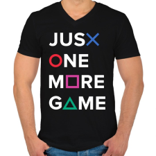 PRINTFASHION Just One More Game - Férfi V-nyakú póló - Fekete férfi póló