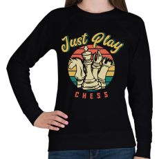 PRINTFASHION Just play chess - Sakkozzunk - Női pulóver - Fekete