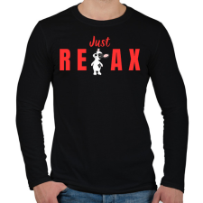PRINTFASHION Just Relax kutyus - Férfi hosszú ujjú póló - Fekete férfi póló