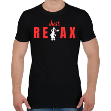 PRINTFASHION Just Relax kutyus - Férfi póló - Fekete férfi póló