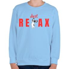 PRINTFASHION Just Relax kutyus - Gyerek pulóver - Világoskék