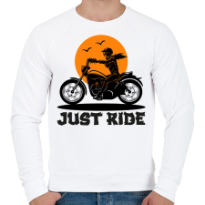PRINTFASHION Just Ride - Férfi pulóver - Fehér férfi pulóver, kardigán