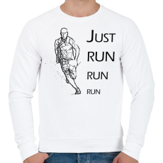 PRINTFASHION Just run - Férfi pulóver - Fehér