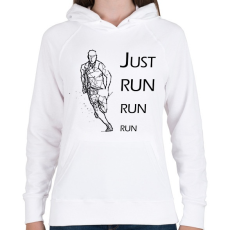 PRINTFASHION Just run - Női kapucnis pulóver - Fehér