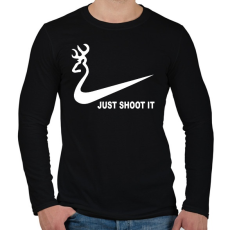 PRINTFASHION Just shoot it - Férfi hosszú ujjú póló - Fekete