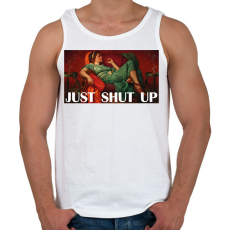 PRINTFASHION Just shut up - Férfi atléta - Fehér