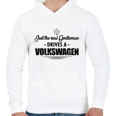 PRINTFASHION Just the real Gentleman - Volkswagen - Férfi kapucnis pulóver - Fehér