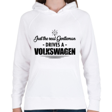 PRINTFASHION Just the real Gentleman - Volkswagen - Női kapucnis pulóver - Fehér női pulóver, kardigán