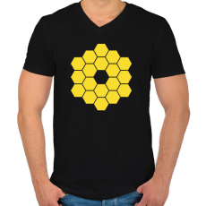 PRINTFASHION JWST James Webb Space Telescope - Férfi V-nyakú póló - Fekete