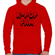PRINTFASHION K-POP rajongó - Férfi kapucnis pulóver - Piros