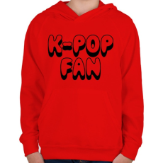 PRINTFASHION K-POP rajongó - Gyerek kapucnis pulóver - Piros