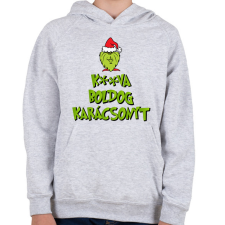 PRINTFASHION K**va Boldog Karácsonyt - Gyerek kapucnis pulóver - Sport szürke gyerek pulóver, kardigán