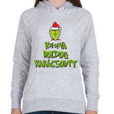 PRINTFASHION K**va Boldog Karácsonyt - Női kapucnis pulóver - Sport szürke női pulóver, kardigán