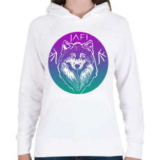 PRINTFASHION kábitott farkas - Női kapucnis pulóver - Fehér