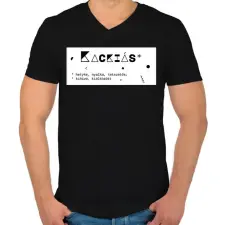 PRINTFASHION Kackiás - Férfi V-nyakú póló - Fekete férfi póló