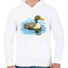 PRINTFASHION Kacsa - Férfi kapucnis pulóver - Fehér férfi pulóver, kardigán