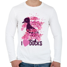 PRINTFASHION Kacsa love - Férfi hosszú ujjú póló - Fehér férfi póló