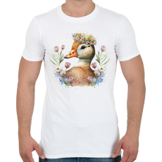 PRINTFASHION Kacsa virágokkal - Férfi póló - Fehér