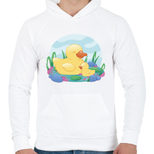 PRINTFASHION Kacsák - Férfi kapucnis pulóver - Fehér férfi pulóver, kardigán