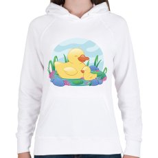 PRINTFASHION Kacsák - Női kapucnis pulóver - Fehér