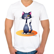 PRINTFASHION Kacsintcic - Férfi V-nyakú póló - Fehér férfi póló