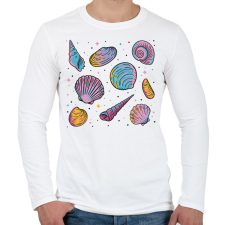 PRINTFASHION Kagylók - Férfi hosszú ujjú póló - Fehér férfi póló