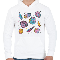 PRINTFASHION Kagylók - Férfi kapucnis pulóver - Fehér