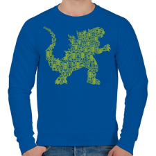 PRINTFASHION Kaiju - Férfi pulóver - Királykék férfi pulóver, kardigán