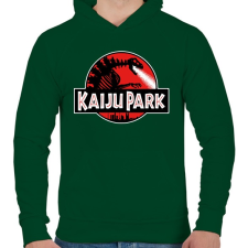 PRINTFASHION Kaiju park - Férfi kapucnis pulóver - Sötétzöld férfi pulóver, kardigán