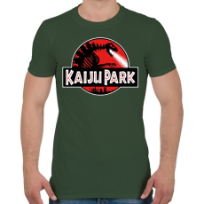 PRINTFASHION Kaiju park - Férfi póló - Katonazöld