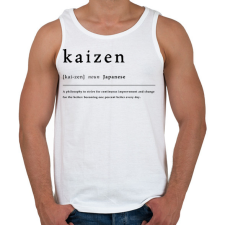 PRINTFASHION Kaizen - Férfi atléta - Fehér atléta, trikó