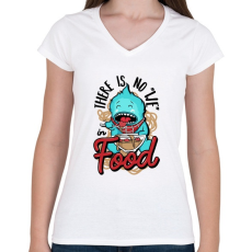 PRINTFASHION Kaja - Női V-nyakú póló - Fehér