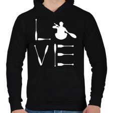 PRINTFASHION Kajak love - Férfi kapucnis pulóver - Fekete férfi pulóver, kardigán