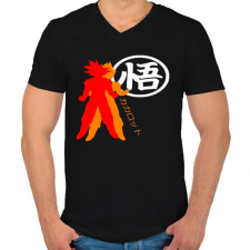 PRINTFASHION Kakarotto - Férfi V-nyakú póló - Fekete férfi póló