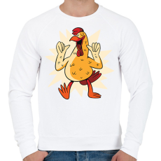 PRINTFASHION Kakas - Férfi pulóver - Fehér