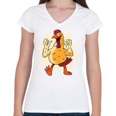 PRINTFASHION Kakas - Női V-nyakú póló - Fehér