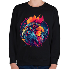 PRINTFASHION Kakasfej - Gyerek pulóver - Fekete