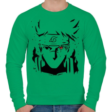 PRINTFASHION Kakashi fekete - Férfi pulóver - Zöld