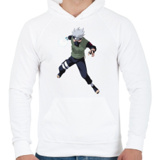 PRINTFASHION Kakashi - Férfi kapucnis pulóver - Fehér férfi pulóver, kardigán
