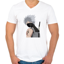 PRINTFASHION kakashi - Férfi V-nyakú póló - Fehér férfi póló