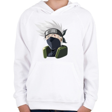 PRINTFASHION Kakashi - Gyerek kapucnis pulóver - Fehér