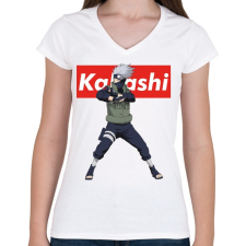 PRINTFASHION Kakashi Hatake - Női V-nyakú póló - Fehér női póló