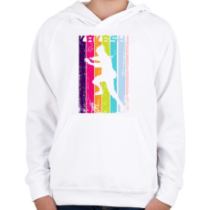 PRINTFASHION Kakashi karakter - Gyerek kapucnis pulóver - Fehér
