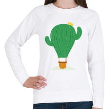 PRINTFASHION Kaktusz léghajó - Női pulóver - Fehér női pulóver, kardigán