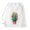 PRINTFASHION Kaktusz növény - Sportzsák, Tornazsák - Fehér