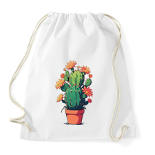 PRINTFASHION Kaktusz növény - Sportzsák, Tornazsák - Fehér tornazsák