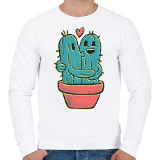 PRINTFASHION Kaktusz pár - Férfi pulóver - Fehér