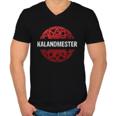 PRINTFASHION Kalandmester - Goth kör (Vörös) - Férfi V-nyakú póló - Fekete