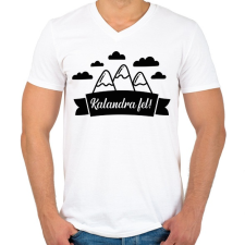 PRINTFASHION Kalandra fel! - Férfi V-nyakú póló - Fehér férfi póló