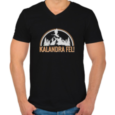 PRINTFASHION Kalandra fel! (Sötét póló) - Férfi V-nyakú póló - Fekete